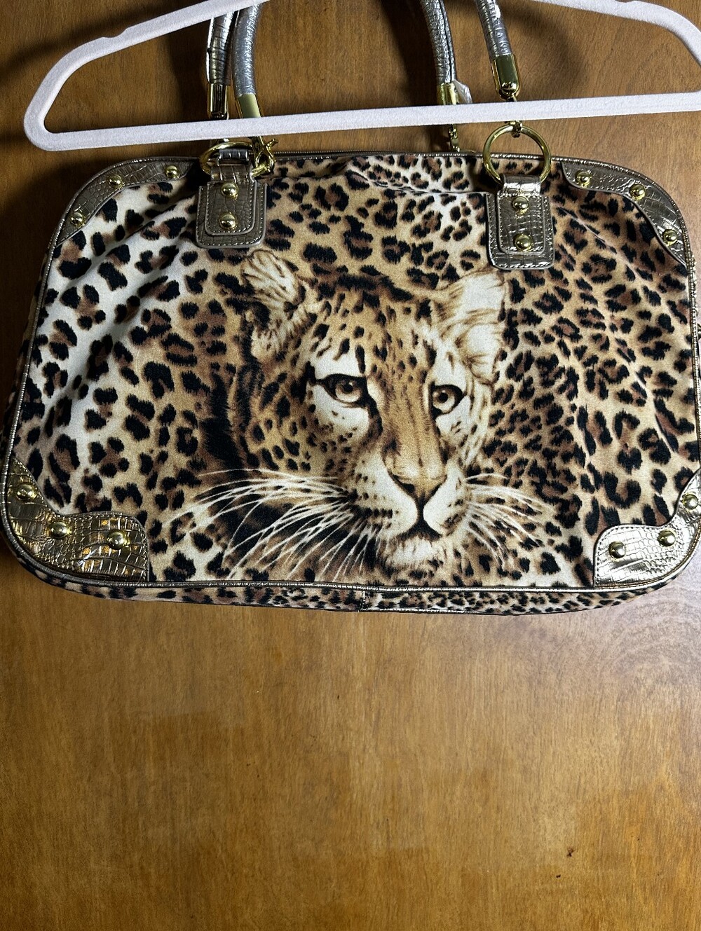 Aolida Collection Leopard Rhinestone Travel Bag 3 Compartment Weekender - Picture 11 of 16